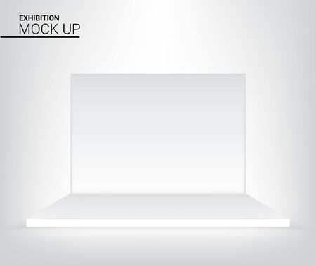 3D Graphic Mock up Realistic Stage Podium for Advertising, Concert or Presentation background illustration vector. Event and Exhibition Concept Designのイラスト素材