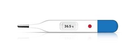 Mock up Realistic Thermometer Medical for fever check. Hospital Tool concept design on white...