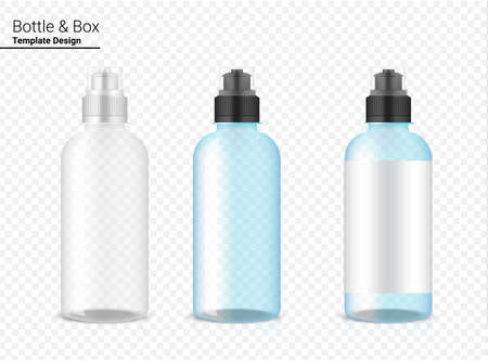 Bottle 3D Mock up Realistic transparent Plastic Shaker Vector for Water and Drink. Bicycle and Sport Concept Design.のイラスト素材