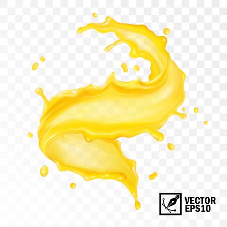 realistic transparent vector splash juice, tea, oil or paint, swirlのイラスト素材