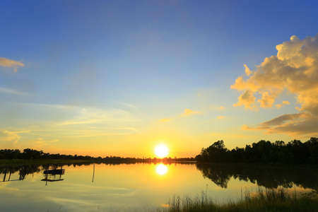 Clouds and Sunset at Amnat Charoen, Thailand.の写真素材