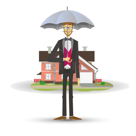 Gentleman. Colorful illustrations. Flat vector illustration.のイラスト素材