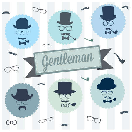 Gentleman. Colorful illustrations.のイラスト素材