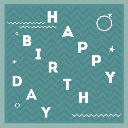 Happy birthday vector illustration in green background.のイラスト素材