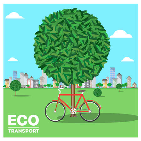 Eco transport. Colorful illustrations. Flat vector illustration.のイラスト素材