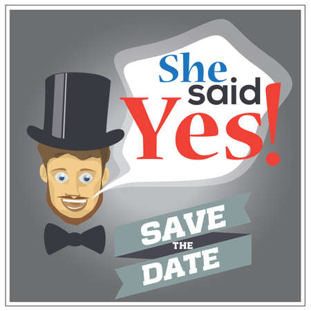 Invitation for the wedding. Save the Date. Colorful illustrations.のイラスト素材