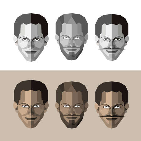 Face of a man. Colorful illustrations. Flat vector illustration.のイラスト素材