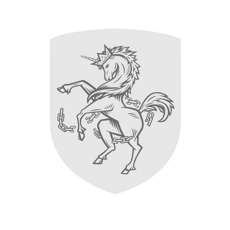 Vector image of heraldic unicornのイラスト素材