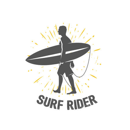 Surfing logo. Ride the wave. Surf rider. Vector illustration.のイラスト素材