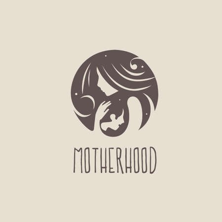Label of  motherhood and childbearing. Vector illustration.のイラスト素材