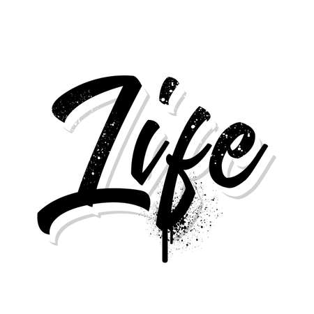 Life. Lettering. Vector illustration.のイラスト素材