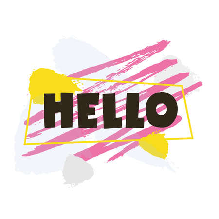 Hello! Vector illustration. Lettering.