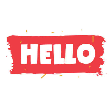 Hello! Vector illustration. Lettering.のイラスト素材