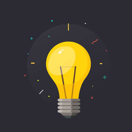 Light bulb with rays shine. Vector illustration.のイラスト素材