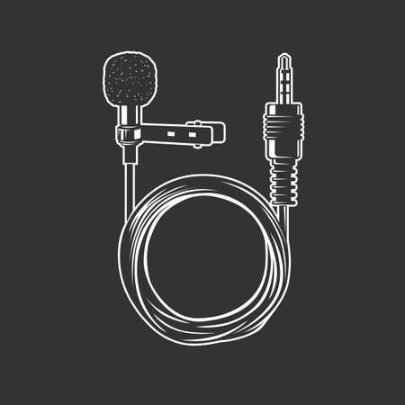 Microphone for reporters. Vector illustration.のイラスト素材