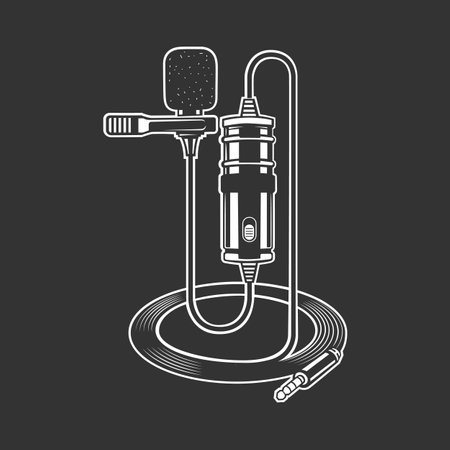 Dictaphone, microphone for reporters. Vector illustration.のイラスト素材