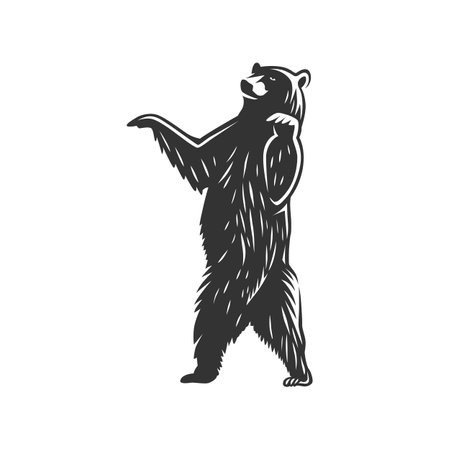 Vector bear illustration. Black and white vector object.のイラスト素材
