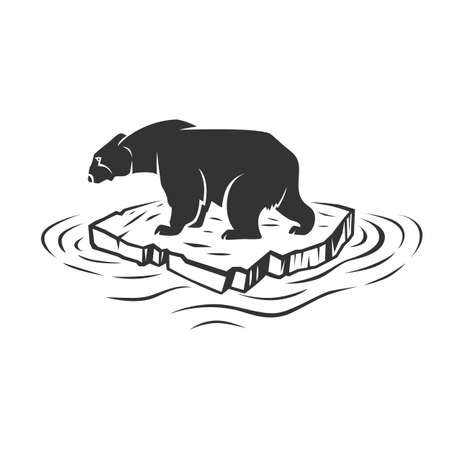 Vector bear illustration. Black and white vector object.のイラスト素材