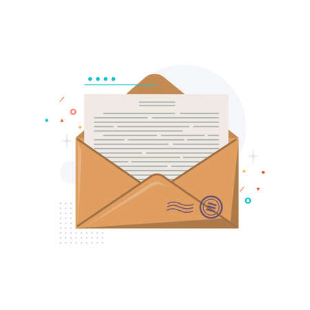 Envelope with a letter.のイラスト素材