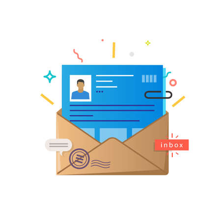 Envelope with a human profile.のイラスト素材