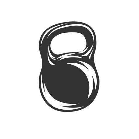 Kettle-bell Illustration. Fitness illustration on white background.のイラスト素材