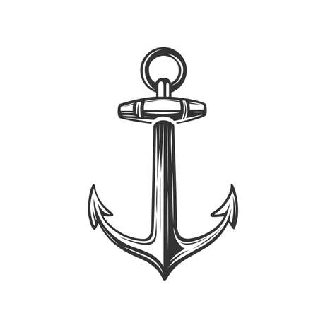 Anchor. design element. Black and white vector illustration.のイラスト素材