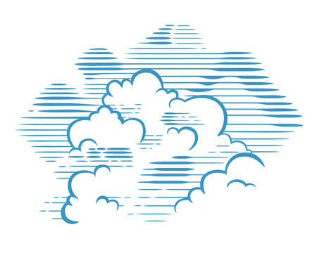 Clouds, design elements. Styled illustrations. color vector illustration.