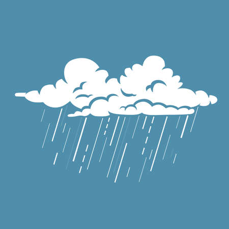 Cloud with raindrops. Stylized illustration. color vector illustration.のイラスト素材