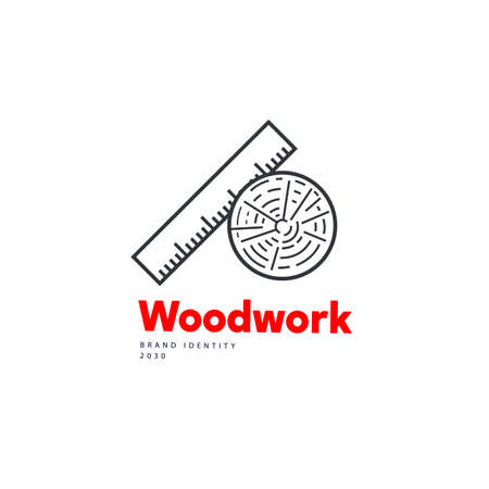 woodwork emblem. design element creative ideas.のイラスト素材