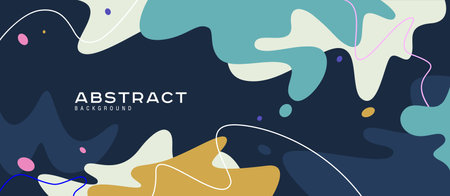 Minimal geometric background. Dynamic color composition of abstract shapes.のイラスト素材