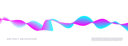 Modern color gradient flowing wave line. White abstract background with glowing wave. Shiny moving lines design element. Futuristic technology concept.のイラスト素材