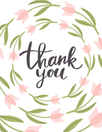 Lovely hand-drawn banner with tulips. Vector illustration with flower graphic design. Great for wallpaper, website, postcard, banner, textile or print.のイラスト素材