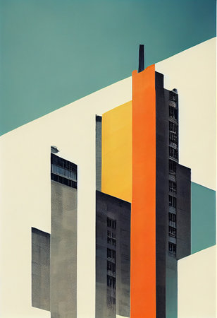 Poster of Bauhaus Shapes Forms, modern building geometric patterns with abstract figures and for print and wall artの写真素材