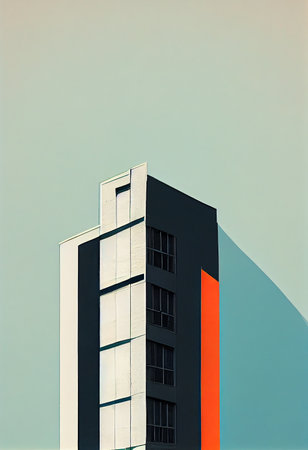 Bauhaus Vintage Poster for Art Print and Wall Art, modern building geometric patterns with abstract figures and for print and wall artの写真素材