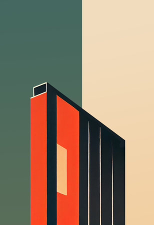 Bauhaus Vintage Poster for Art Print and Wall Art, modern building geometric patterns with abstract figures and for print and wall artの写真素材