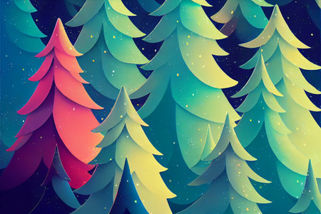 Christmas Tree Background Pattern For Greetings Card, Flayer, and Invitationの写真素材