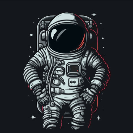 Astronaut Into the Space Cartoon Illustration For Logo or Mascotのイラスト素材