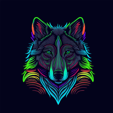 Wolf Face Illustration Logo Design for Poster, Banner, Mascot