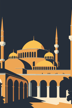 Hagia Sophia mosque in Istanbul, Turkey. Vector illustration.のイラスト素材