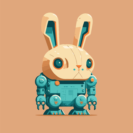 Cute cartoon robot. Vector illustration of a cute robot. Vector robot.のイラスト素材