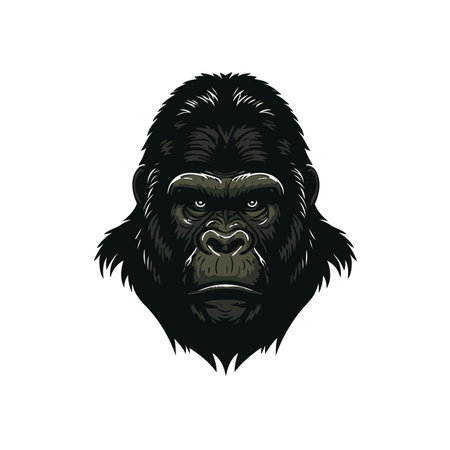 Gorilla head logo mascot design template. monkey logo Vector illustration for your graphic design dan corporate brandingのイラスト素材