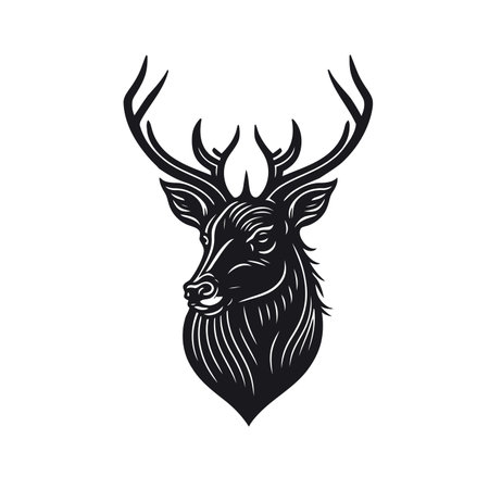 deer head logo vector animal mascot illustration isolated design templateのイラスト素材