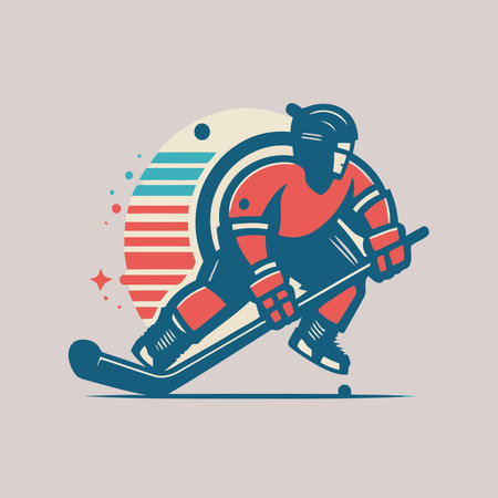 hokey team sport logo design template in formatのイラスト素材