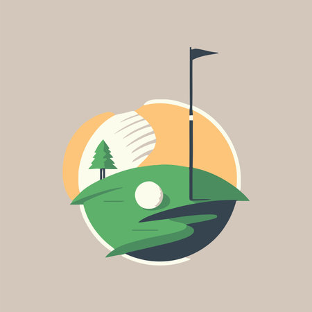 Golf club icons, golf sport symbols, elements and logo template flat vectorのイラスト素材