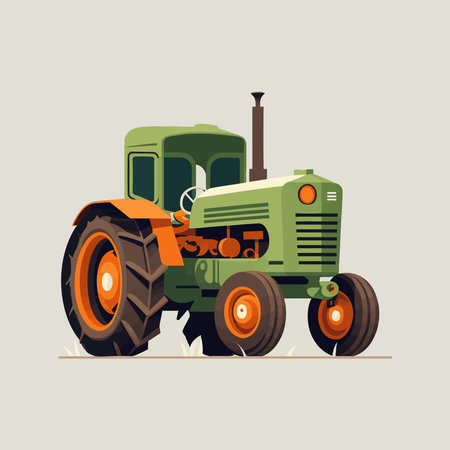 illustration of Flat tractor in vector styleのイラスト素材