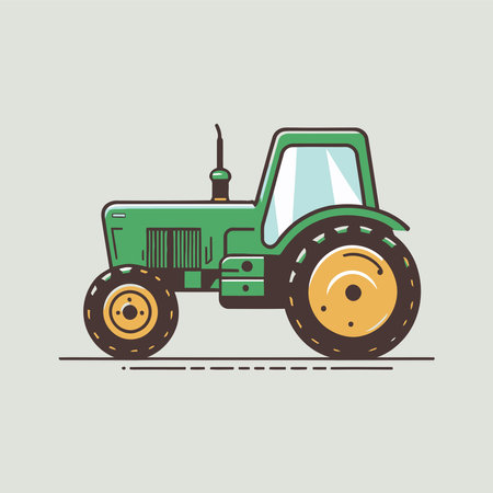 illustration of Flat tractor in vector styleのイラスト素材