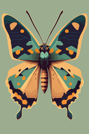 Butterfly vector illustration. Vector illustration of a colorful butterfly.のイラスト素材