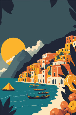 Cinque Terre - Italy, Europe. Vector illustration.のイラスト素材