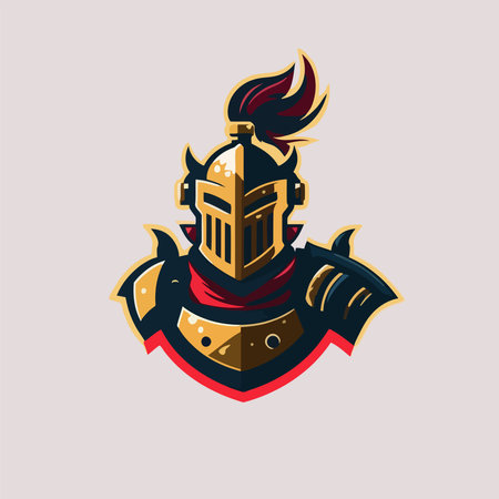 Spartan helmet logo. Vector illustration of a medieval knight head. esport team logoのイラスト素材