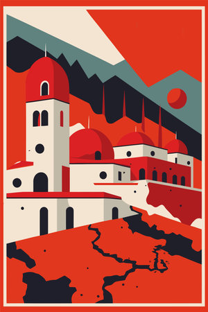 Turkey earthquake. Earthquake in turkey Flag Map Turkey vector flat color illustration posterのイラスト素材